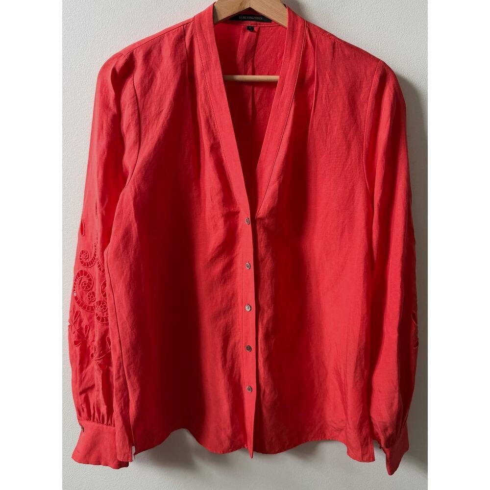 Kobi Halperin Chrissy Blouse in Poppy Red  women's size small